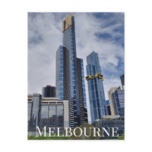 Melbourne Panorama över Stadens Siluett