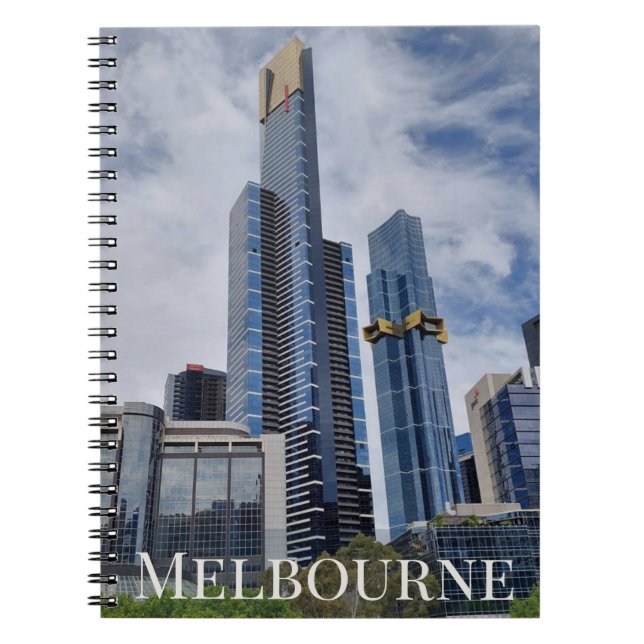 Melbourne Panorama över Stadssilhuetten — Spiral F Anteckningsbok (Framsidan)