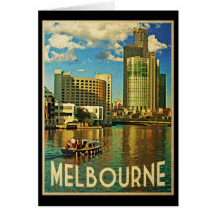 Melbourne Skyline Australien Hälsningskort