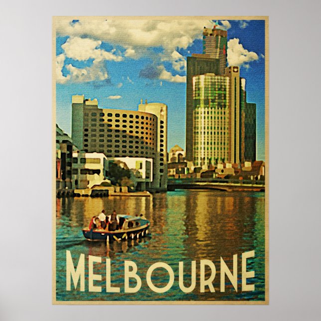 Melbourne Skyline Australien Poster (Framsidan)