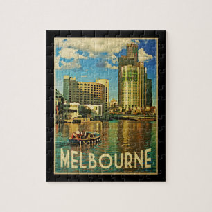 Melbourne Skyline Australien Pussel