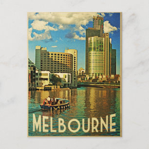 Melbourne Skyline Australien Vykort