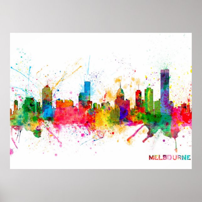 Melbourne Skyline Poster (Framsidan)