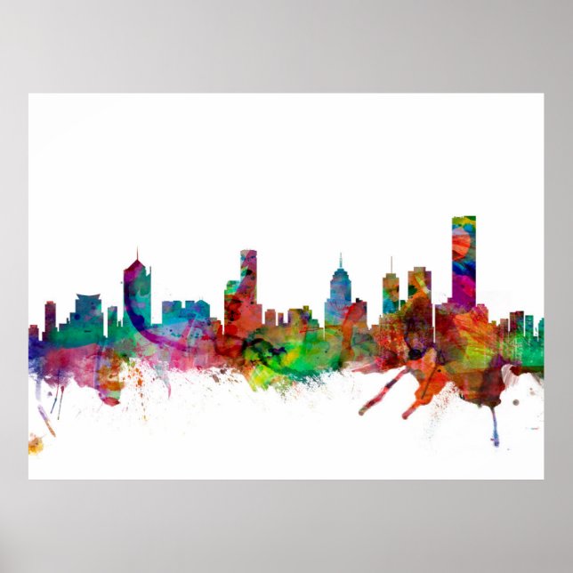 Melbourne Skyline Poster (Framsidan)
