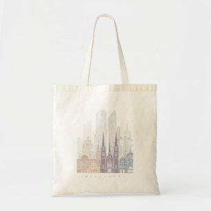 MELBOURNE SKYLINE POSTER PASTEL TYGKASSE