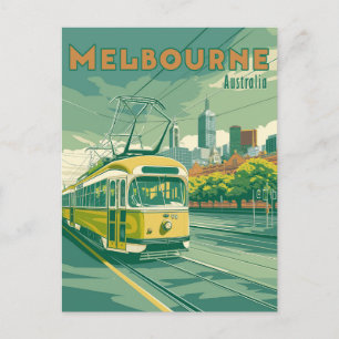 Melbourne-souvenir   Vintage Melbournespårvagn Vykort