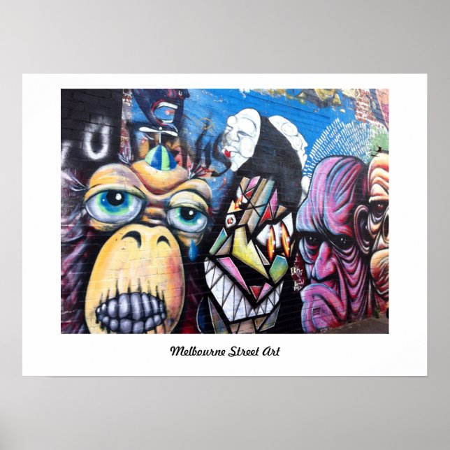 Melbourne Street Art/Grafiti Poster (Framsidan)
