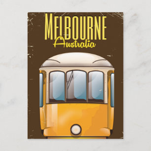 Melbourne Tram Australia vintage resor poster Vykort