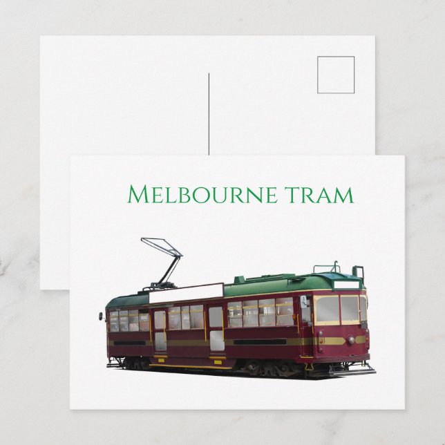 Melbourne tram helg vykort (Fram/baksida)