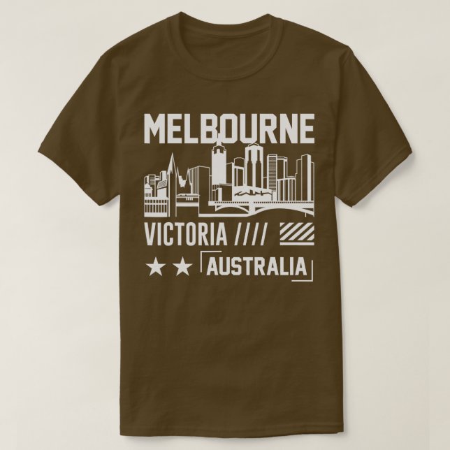 Melbourne Victoria Australian Australian Berömd Ci T Shirt (Design framsida)