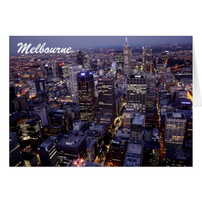 Melbourne Victoria Australiskyline byggande kort (Framsidan Horizontal)