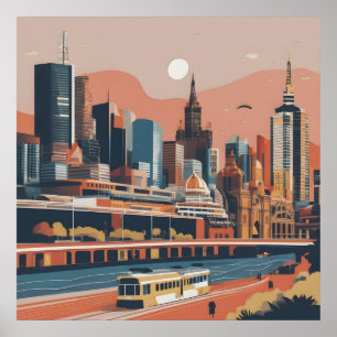 Melbourne vintage affisch