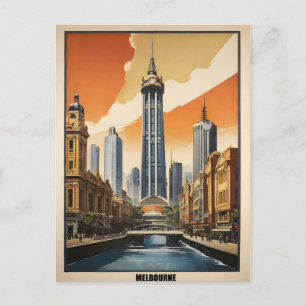 Melbourne vintage affisch vykort