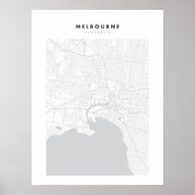 Melbourne White City Karta Poster