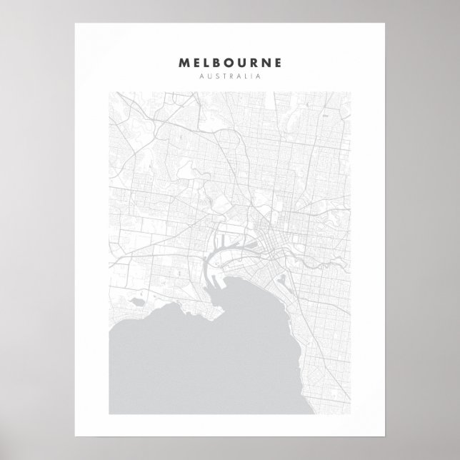 Melbourne White City Karta Poster (Framsidan)