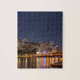 Melbourne Yarra flod på natten Pussel