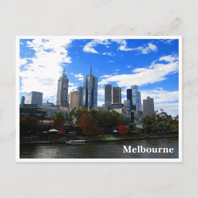 melbourne yarra skyline vykort (Framsida)