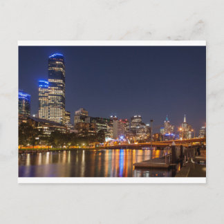 Melbourne'Yarra River på natten Vykort