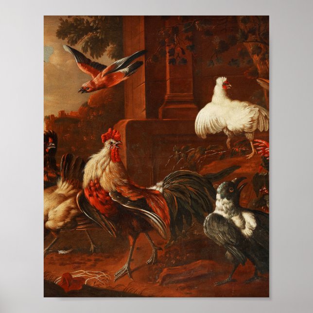Melchior d'Hondecoeter - Birds in a Park - still Poster (Framsidan)