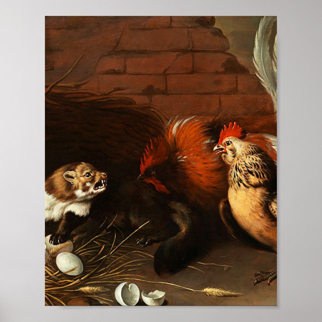 Melchior d'Hondecoeter - Fåglar i en park Poster (Framsidan)
