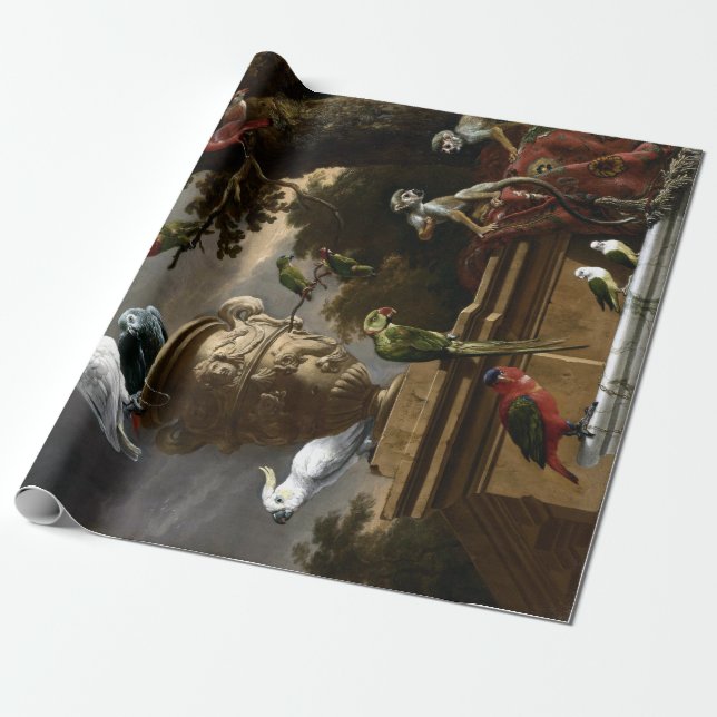Melchior d'Hondecoeter menagerien Presentpapper (Utrullad)