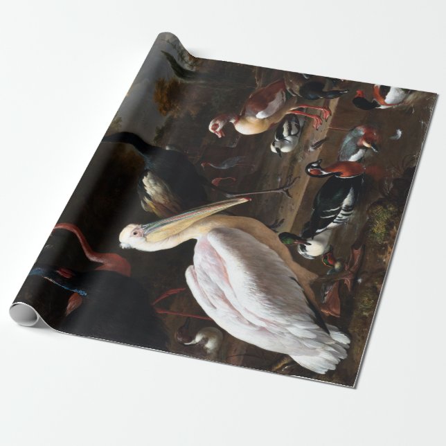 Melchior d'Hondecoeter the Flytande Feather Presentpapper (Utrullad)