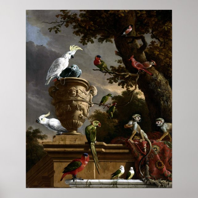 Melchior d'Hondecoeter the Menagerie Poster (Framsidan)
