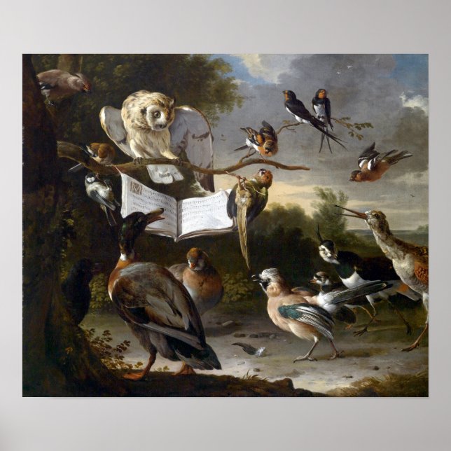 Melchior d'Hondecoeter the sert of Birds Poster (Framsidan)
