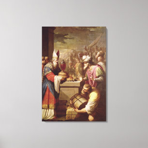 Melchizedek erbjudande bröd och vin canvastryck