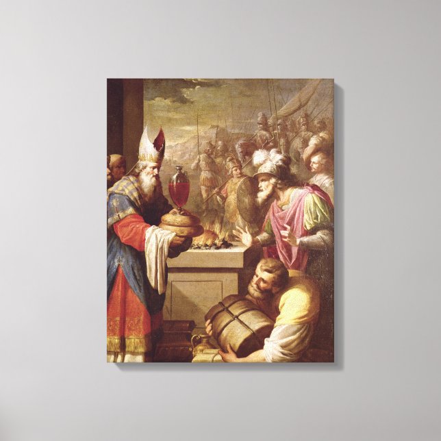 Melchizedek Offering Bread och Vin Canvastryck (Framsida)