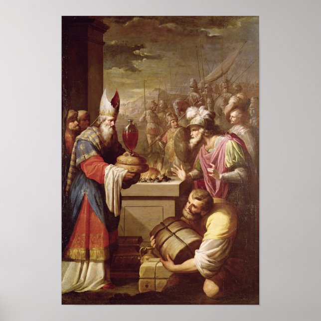 Melchizedek Offering Bread och Vin Poster (Framsidan)