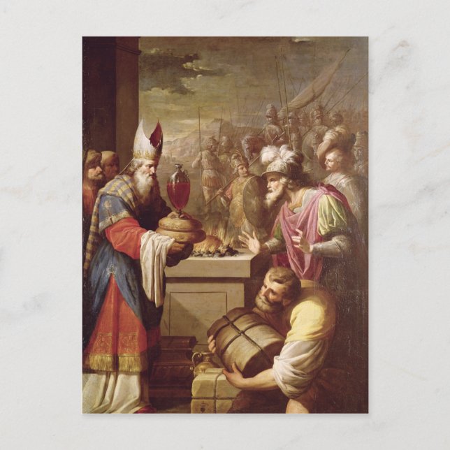 Melchizedek Offering Bread och Vin Vykort (Framsida)