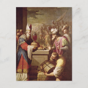 Melchizedek Offering Bread och Vin Vykort