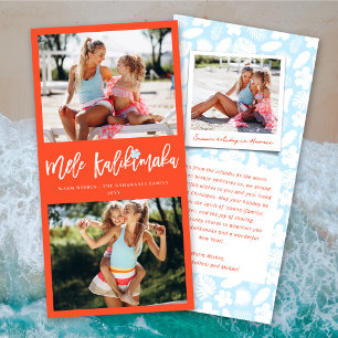 Mele Kalikimaka 2 Photo Collage Modern jul Julkort