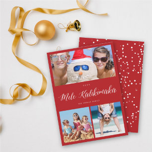 Mele Kalikimaka 3 Photo Collage Simple jul Julkort