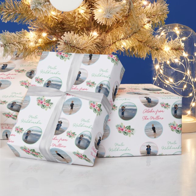 Mele Kalikimaka Anpassningsbar 3 Fotojul Presentpapper (Helgdagar)