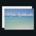 Mele Kalikimaka Beach Photography Söt jul Julkort<br><div class="desc">De här söt strandkorten har ett fantastiskt kustnära sjölandskap vid soluppgången med elegant-typografi i vitt som lyder Mele Kalikimaka. Ett sött hawaiiskt sätt att säga God jul i stil på en tropisk ö. Ta mig till havet den här helgdag.</div>