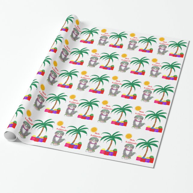 Mele Kalikimaka Bernese berghund Presentpapper (Utrullad)
