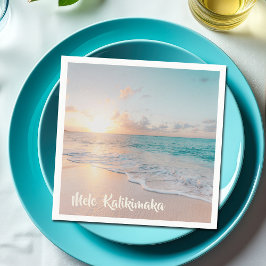 Mele Kalikimaka Bevackra Beach-Helgdag Pappersservett