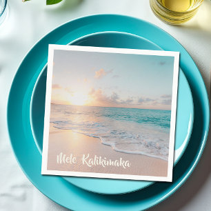 Mele Kalikimaka Bevackra Beach-Helgdag Pappersservett