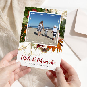 Mele Kalikimaka Blommigt jul Photo Helgdag Julkort
