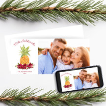 Mele Kalikimaka Blommigt Pineapple Helgdag Photo