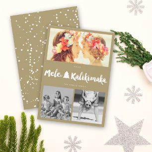 Mele Kalikimaka Brush jul 3 Photo Collage Julkort