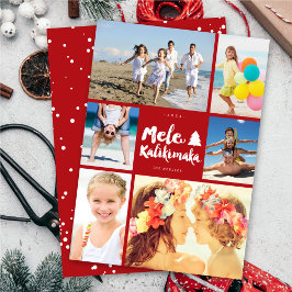Mele Kalikimaka Brush jul 6 Photo Collage Julkort