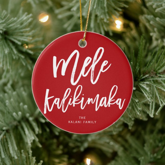 Mele Kalikimaka Brushed-julfotfoto Julgransprydnad Keramik (Träd)