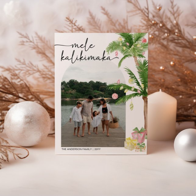 Mele kalikimaka christmas Helgdag Photo Card Julkort (Skapare uppladdad)