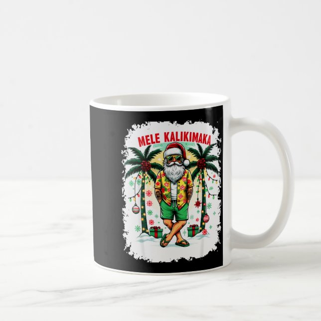 Mele Kalikimaka Christmas In July Hawaiian Santa S Kaffemugg (Höger)