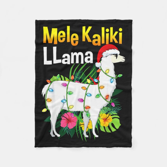 Mele Kalikimaka Christmas Shirt Hawaiian Llama X-m Fleecefilt (Framsidan)