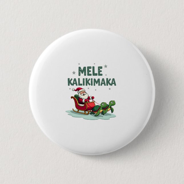 Mele Kalikimaka Christmas Shirt � Santa Sleigh Sea Knapp (Framsida)
