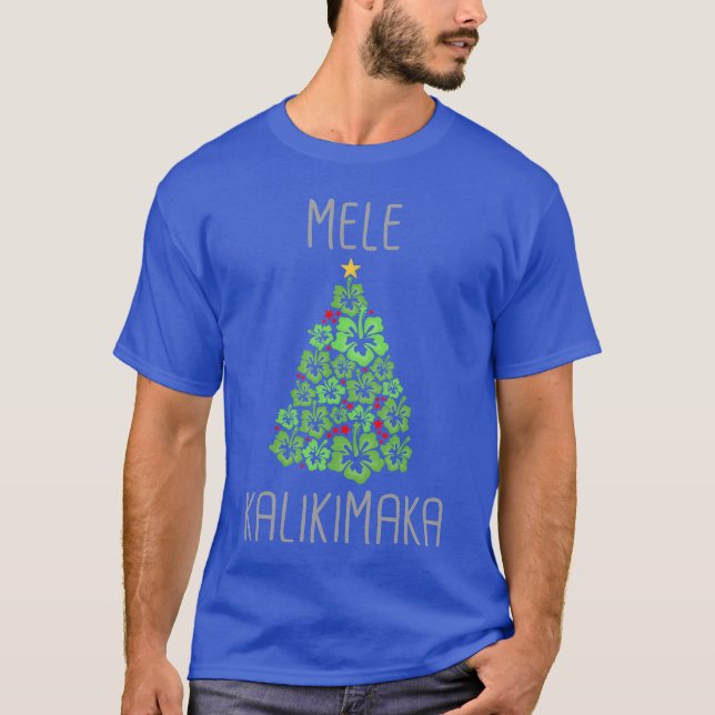 Mele Kalikimaka Christmasree jul i juli fri T Shirt (Framsida)